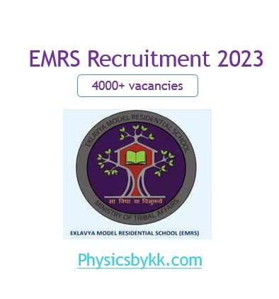 Eklavya Model Residential School (EMRS) Recruitment- 2023